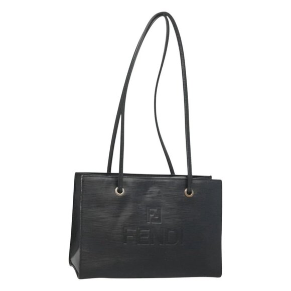 FENDI Shoulder Bag Leather Black Auth 124503 - Picture 1 of 16